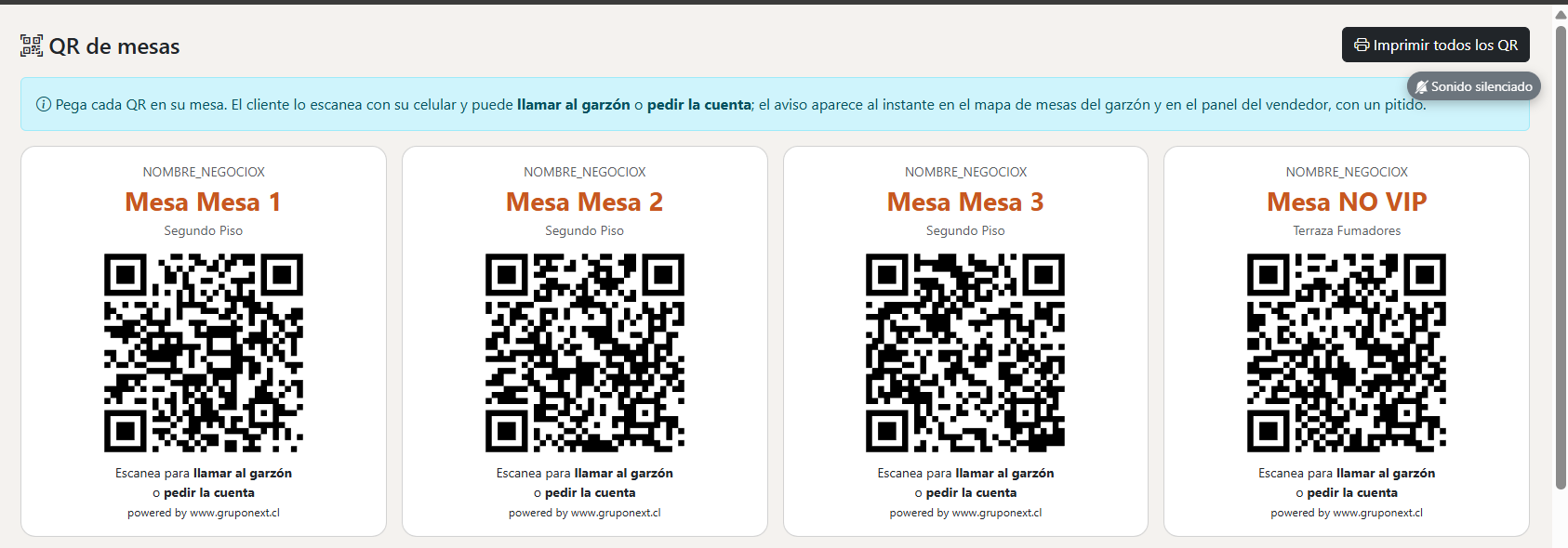 gPOS: reportes de restaurante